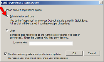 Registration Dialog